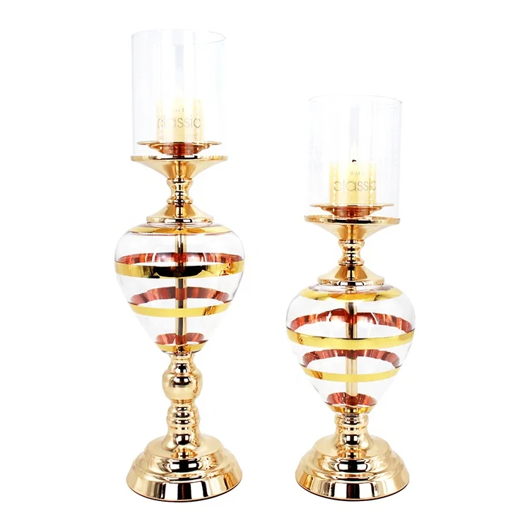 

Wholesale home gold metal candle holder romantic candlelight dinner living room wedding candlestick jewelry