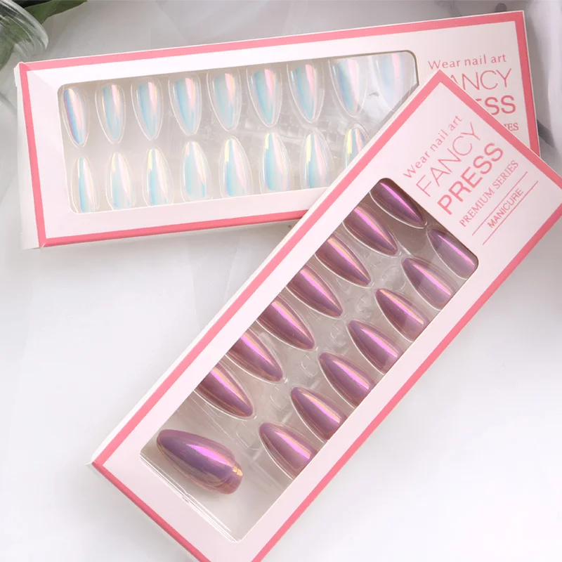 

TSZS 2020 24pcs Press on Nails Stiletto False Nails Tips Acrylic Artificial Full Cover False Nails Art Accessories, 8 colors