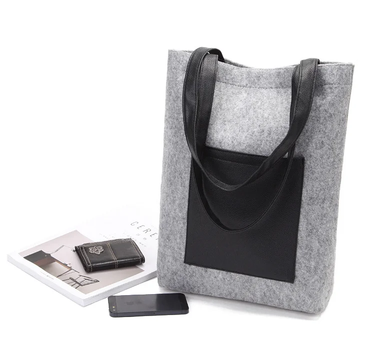 

Wholesale private label lady luxury felt shoulder handbag for woman