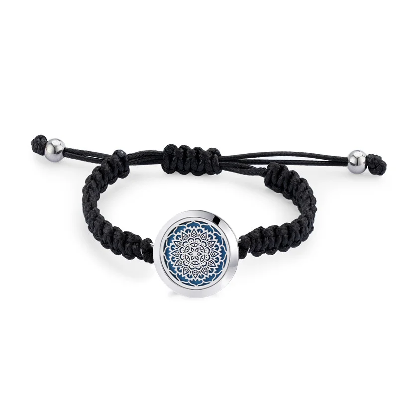 

Aromatherapy diffuser Bracelets Jewelry Mandala Design essential oil adjustable Rope diffuser bracelet, Steel