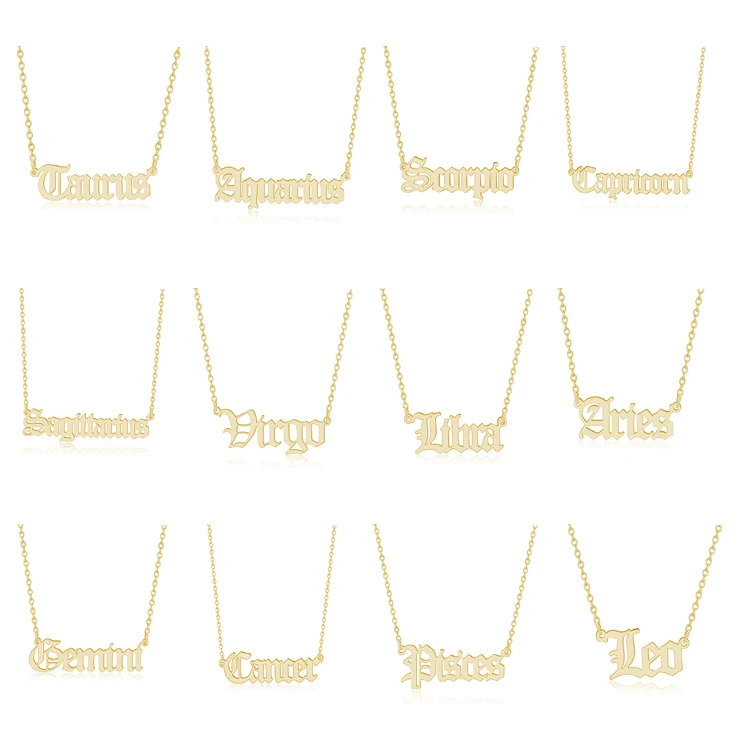 

Hot Selling Zodiac Sign Necklace Stainless Steel Jewelry Zodiac Necklace for Women