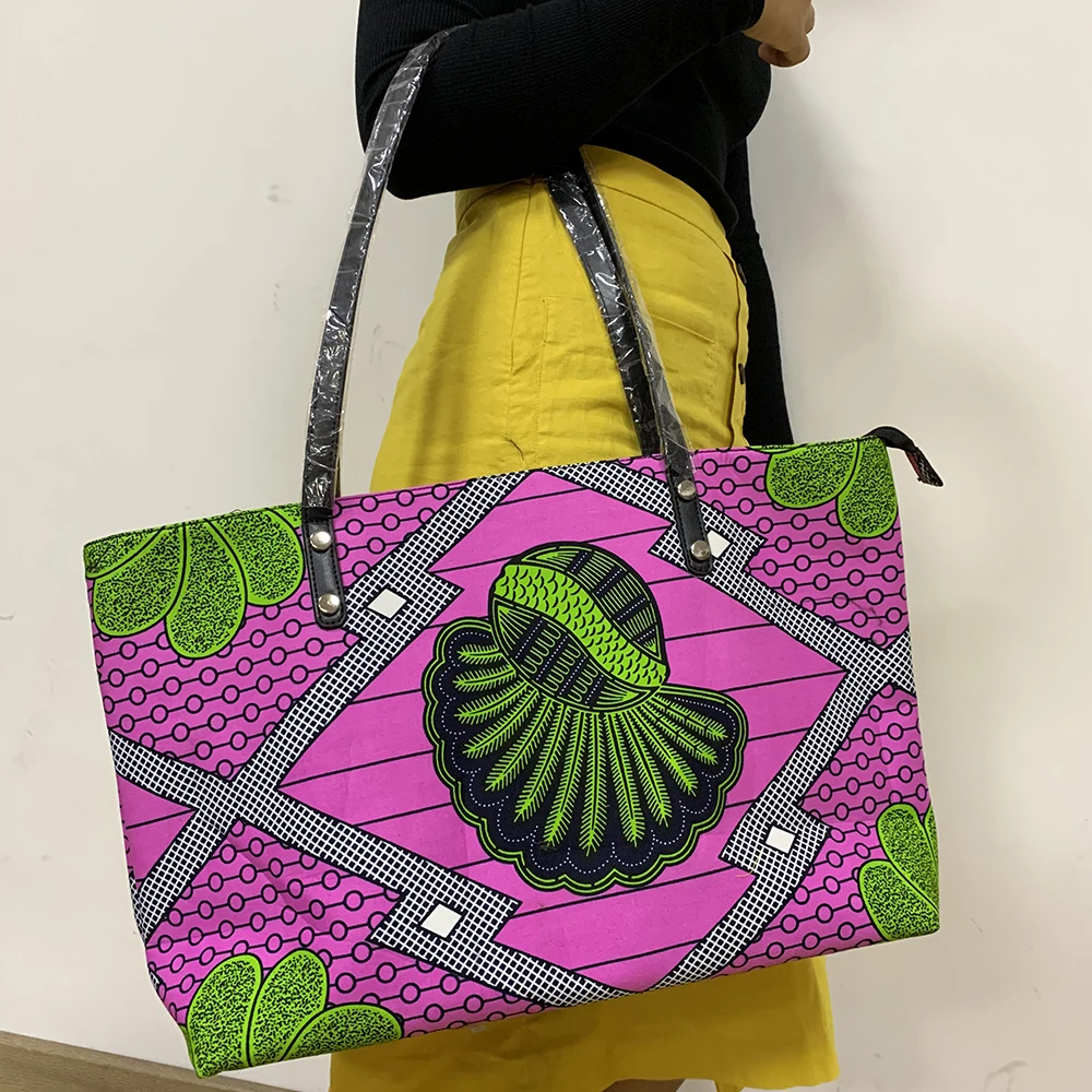 

2020 Fashion Design Wax African Print Handbag Women Modern Medium Tote Bag Wholesale, Customized