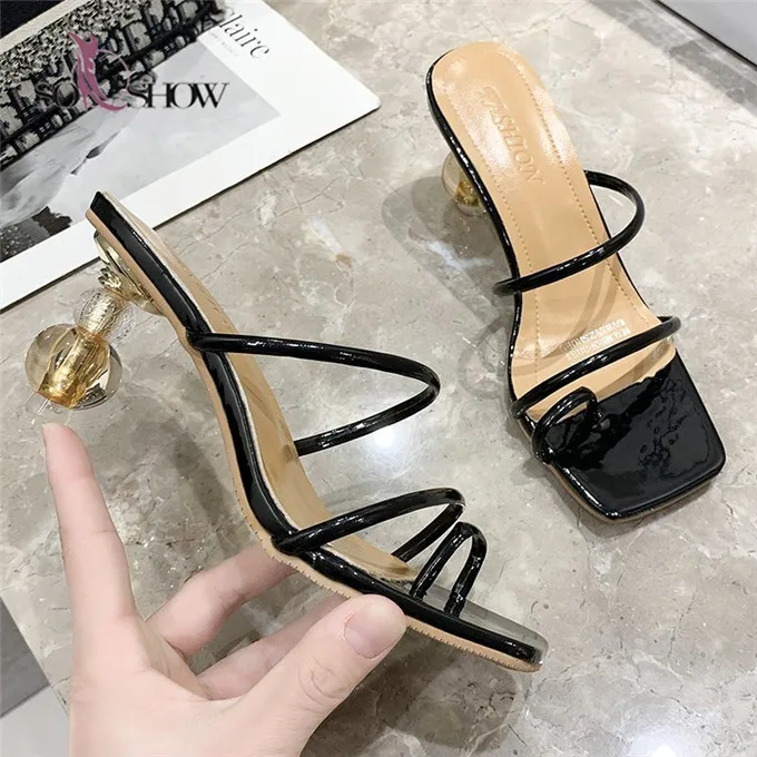 

Fancy china wholesale big size women high heel shoes women's slippers for ladies with irregular heels