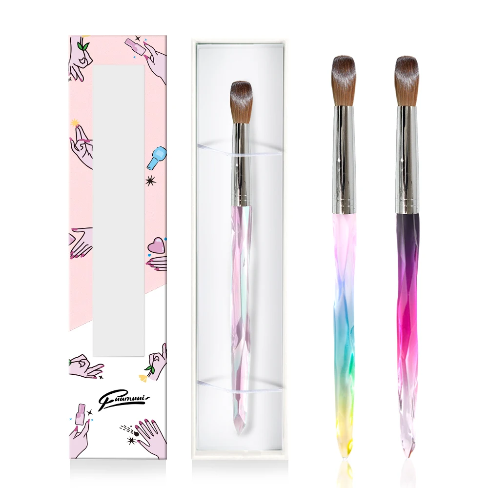 

Acrylic Nail Supplies High Quality Acrylic Nail Art Kolinsky Hair Brush 100 Pure Germany Brush Designer Nail Art Size 14, Colorful