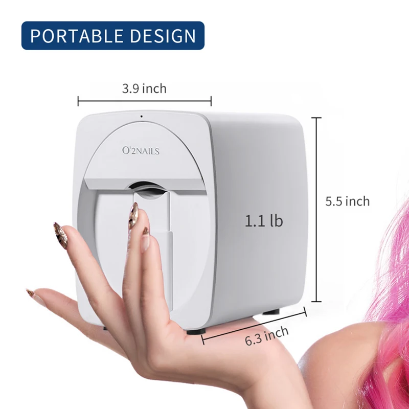 

O2 portable 3D Nail printer for nail salon 1 year warranty wifi nail printer equipment SUPPORT images printing, Gold