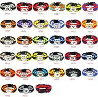 

manufacturer custom america football 32 teams logo plastic buckle 25cm nfl paracord Kansas City Chiefs bracelet
