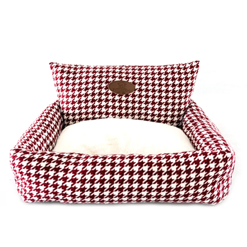 

Suppliers Factory Direct Small Medium Large Dogs Ultra Soft Calming Bed,Indoor Machine Washable Luxury Pet Dog Bed, Black/wine red/light brown