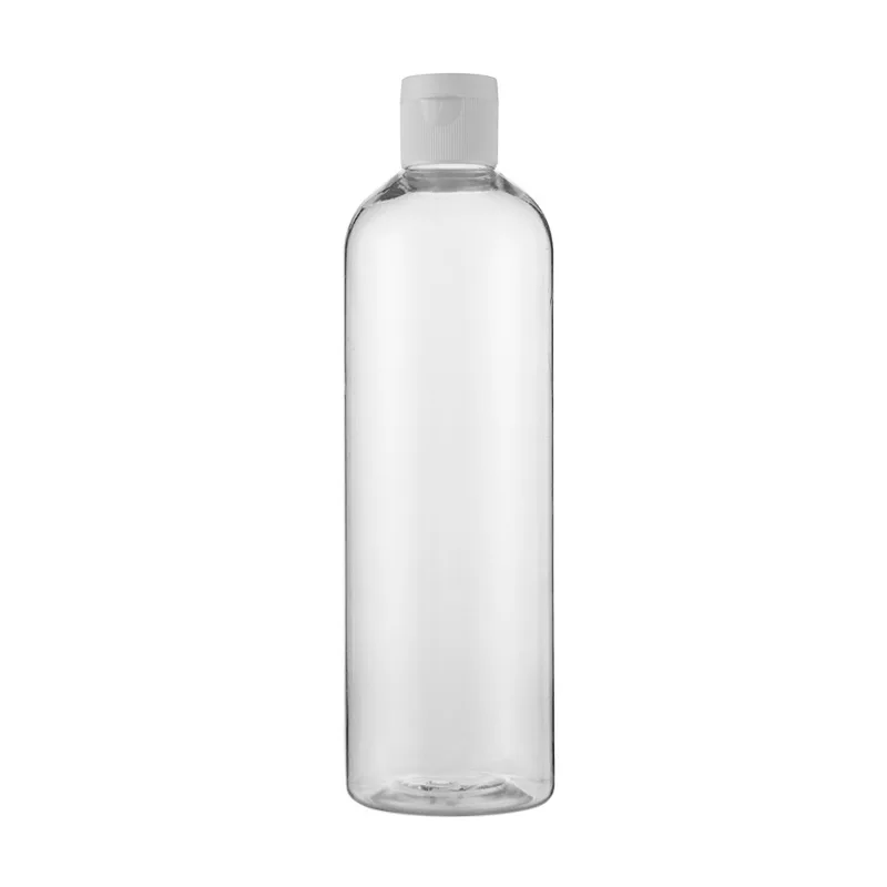 

Ningbo plastic cosmetic bottles 400ml custom bottles packing for cosmetics flip cap round plastic bottles