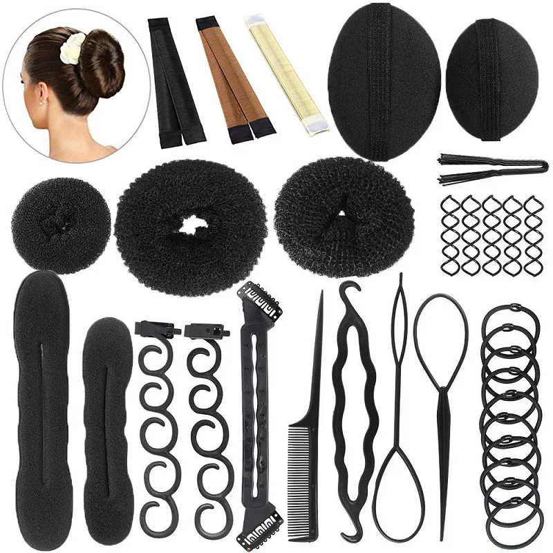 

MIO Wholesale Women Ponytail Hair Braiding Tools DIY Daily Hair Styling Tools Sets 47pcs Salon Braided Hair Tools Sets