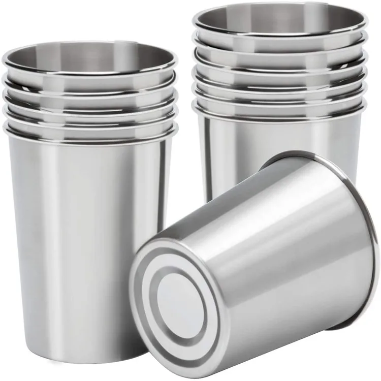 

8oz 12oz 16oz Custom Logo Stackable Stainless Steel Pint Cup Metal Beer Cups Tumbler