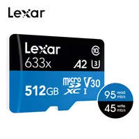 

2019 Original Lexar 95mb/s 633x micro memory card 512GB high speed 64 gb micro TF sd 128 gb sd card 256 gb memory card for Lexar