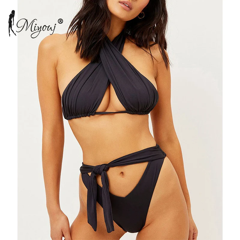 

Miyouj Summer Women Two Piece Push Up Swimsuit 2021 New Arrival Bikini Sexy Bandage Bathing Suit Beachwear, Customized colors