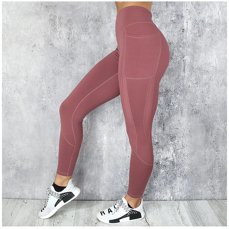 

2021 New Leggings Pants New Quick-Dry Mesh Splicing Running Sports Fitness Yoga Leggings for Women, As pic