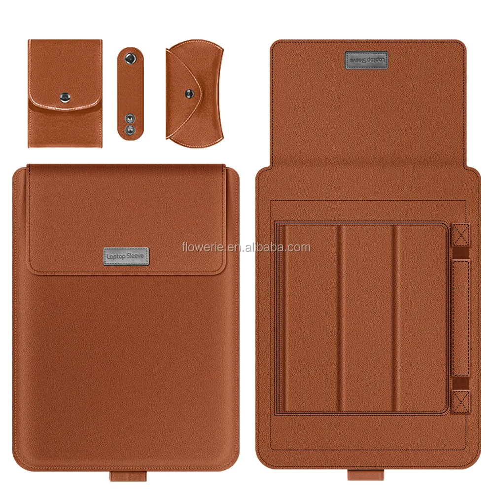 

LB2020046 OEM customize stand Laptop Sleeve Bag Cover For Macbook Air 11 13 15 inch pad case with waterproof leather, Blue and yellow brown