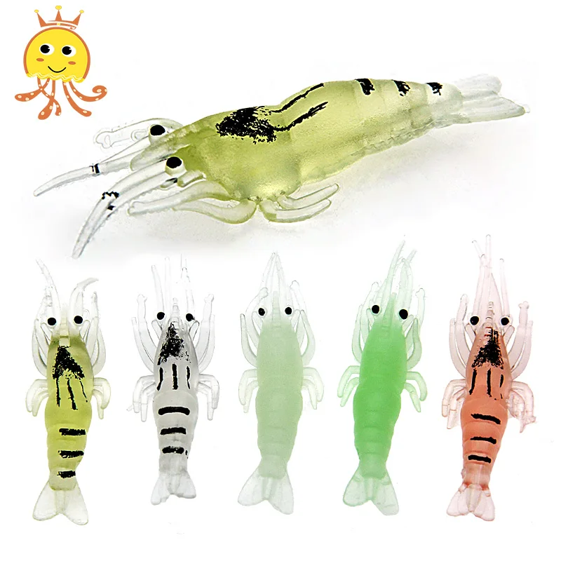 

Top Quality Product  4.5cm Soft Shrimp Prawn Lure PVC Soft Fishing Baits, Multiple colour