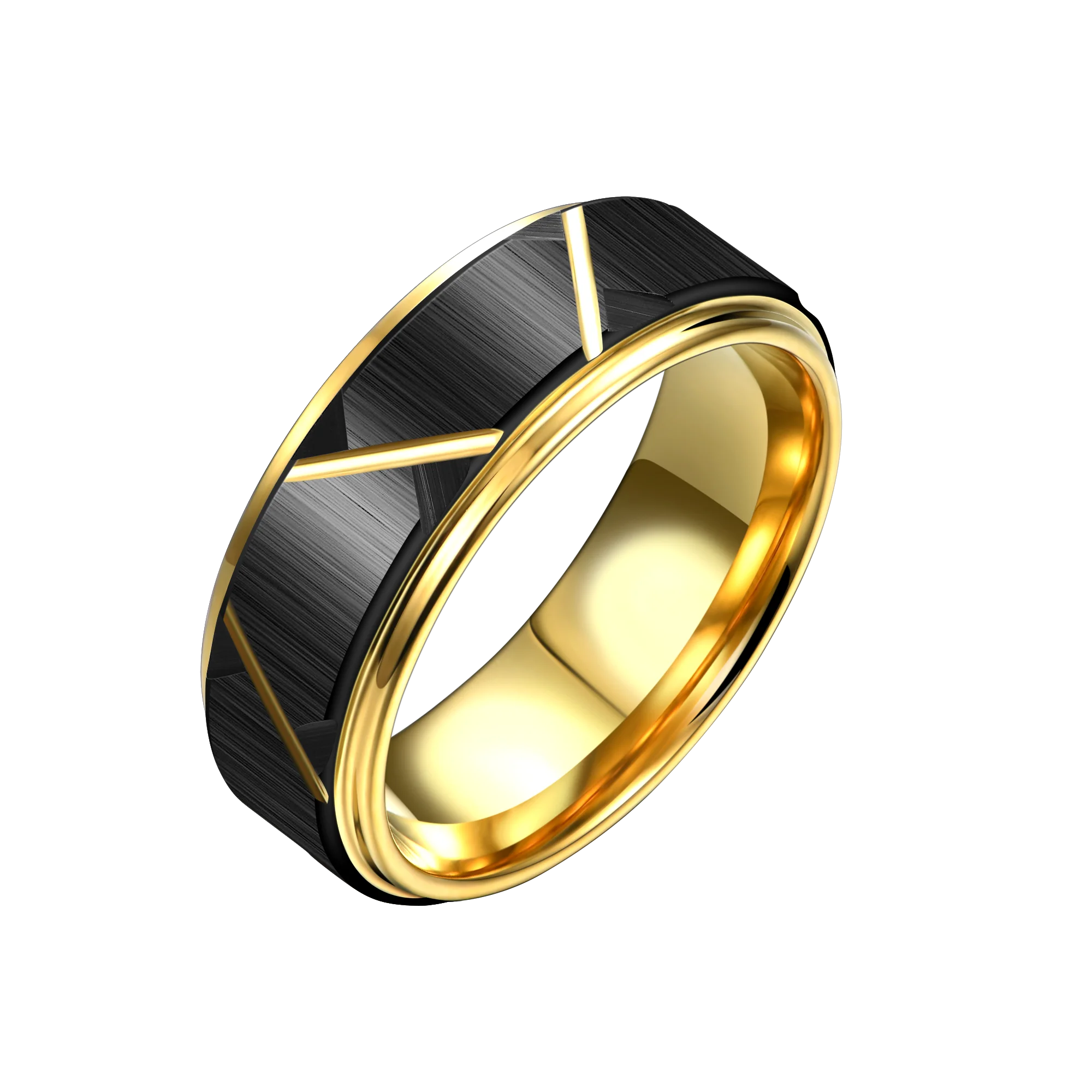 

Best Selling Eternity 8mm men rings Jewelry Women Gift Wedding 18k gold ring tungsten steel ring