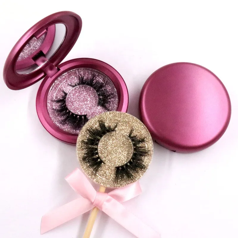 

False Lashes Factory Vendor Wholesale 25MM 3D Eyelashes Handmade Mink Fur Eyelash With Lollipop Box