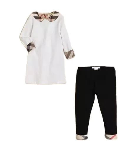 

Sales girl'slong sleeve cotton dress+PP pants of clothes sets.boutique little girl clothing set 2021year spriing and sumer style