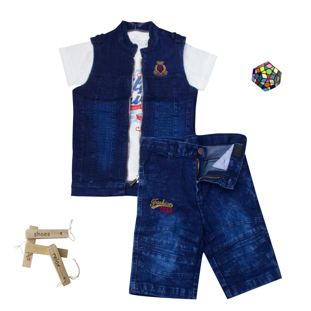 

Kids 3 Pieces Sets Boys Blue Suit Children Clothes Boys Suits For daily wearing,clothes for kid,children's denim clothing