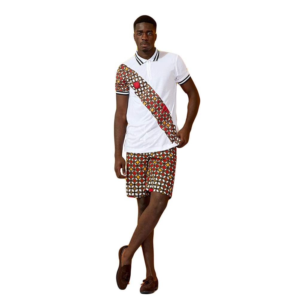 

African Modern Design Ankara Long Men's Shirt Polo Shirt Short Pants Umpsuit Men Street Wear