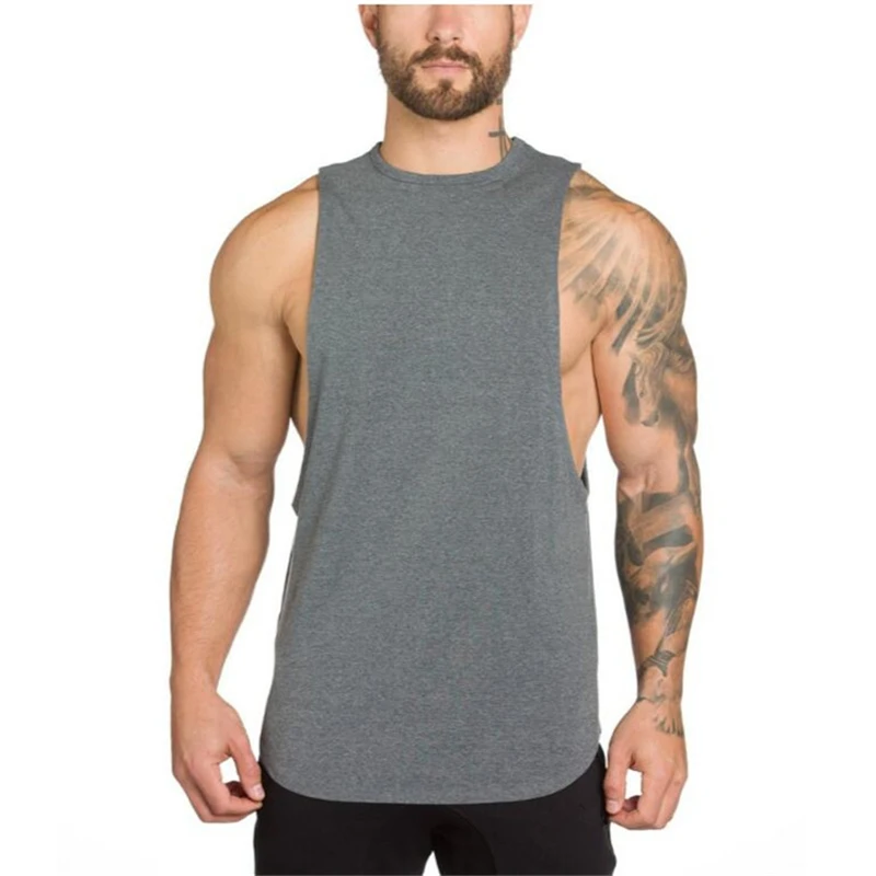 

China Supplier customize sports dry fit fitness gym tank tops custom made vests singlets men, Customized color