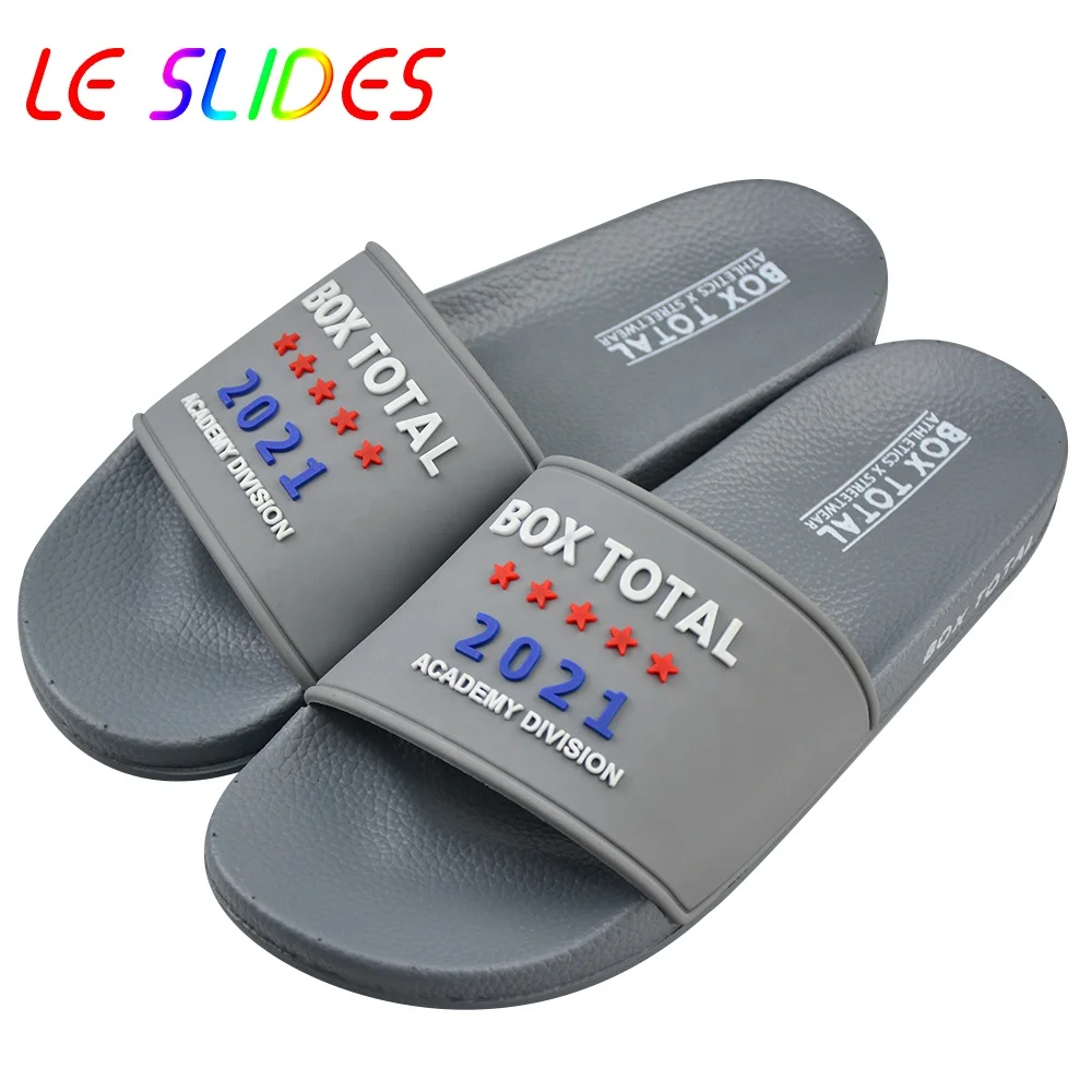 

LE SLIDES Fast delivery pvc bathroom slipper rubber beach slides mens custom logo slippers zapatillas Printed Slippers Slides, Yellow/blue/pink/red/green/white/black