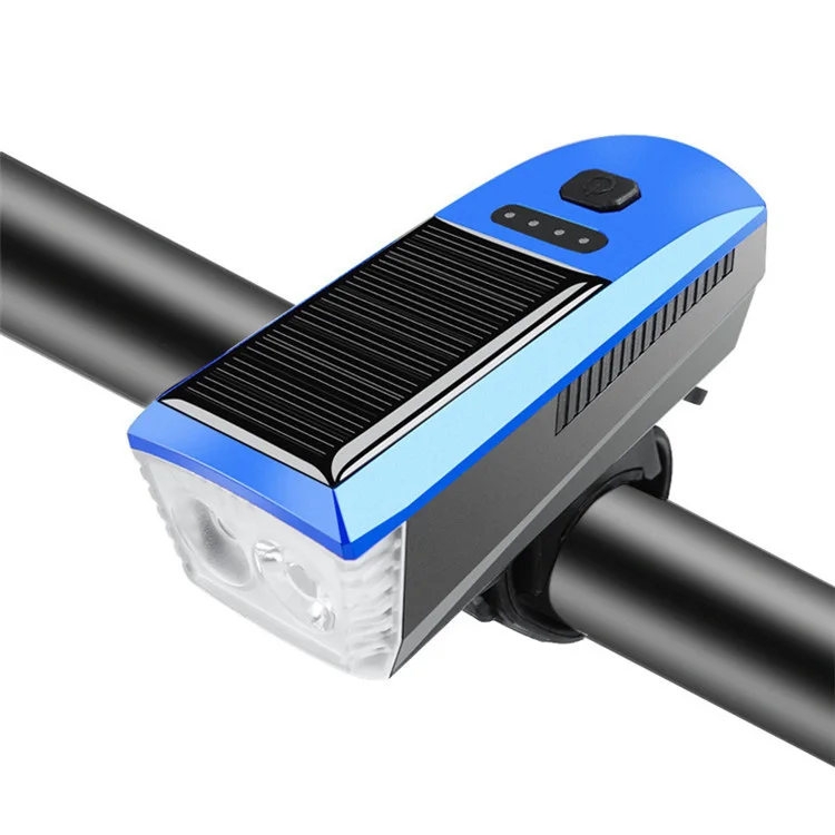 

New style solar bicycle front light,usb rechargeable battery bike front light with horn