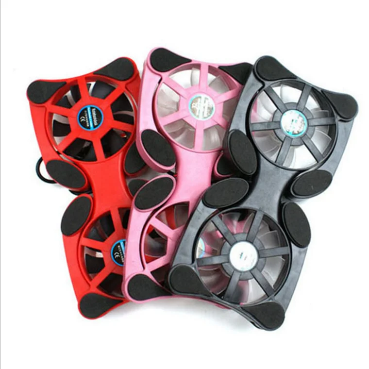 

Hot Sale Port Mini Folding Cooler Pads Plastic Folding Notebook Laptop Cooler Cooling Pad Fan