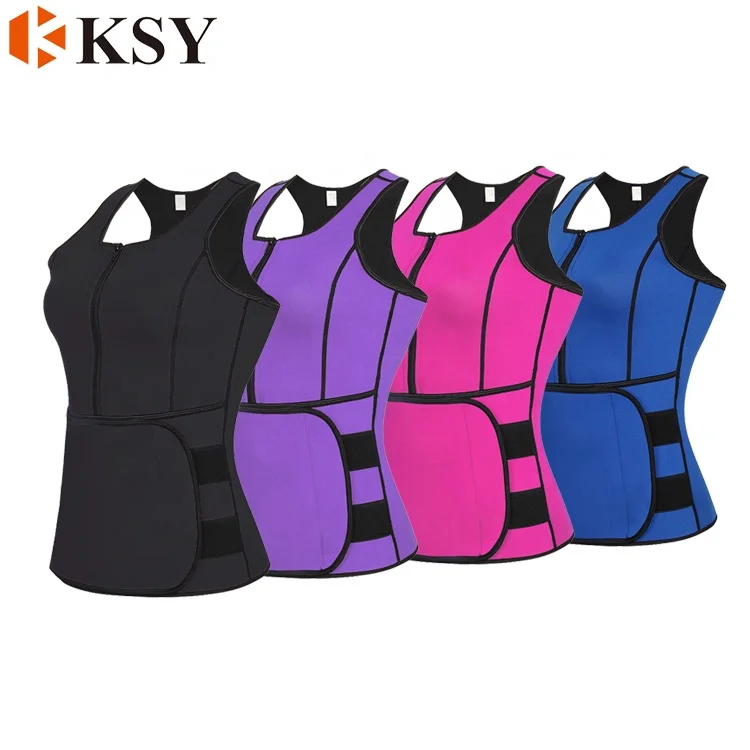 

Women Slimming Body Shaper Top Workout Neoprene Sauna Vest with Adjustable Waist Trainer Shapewear, Customized color