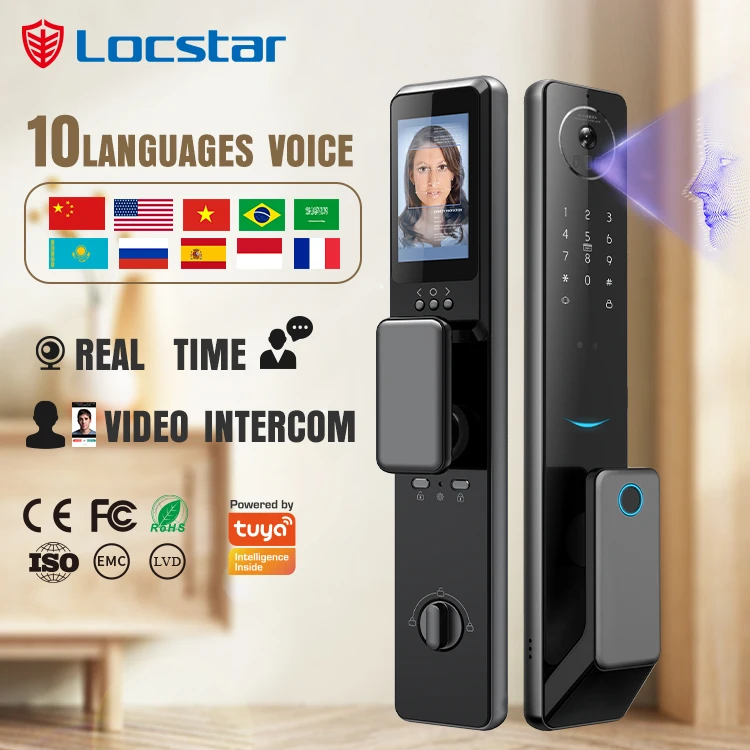 

Fully Automatic 3d Face Real-Time Intercom Electronic Front Door Lock Smart Exterior Door Lock Wifi With 3d Face Recognition