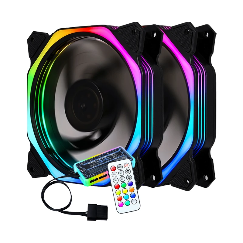 

Customization 120mm 90mm 80mm Computer Case Fan RGB 5V ARGB 3PIN LED Fan with Controller Remote Set for PC, Rgb led lamp