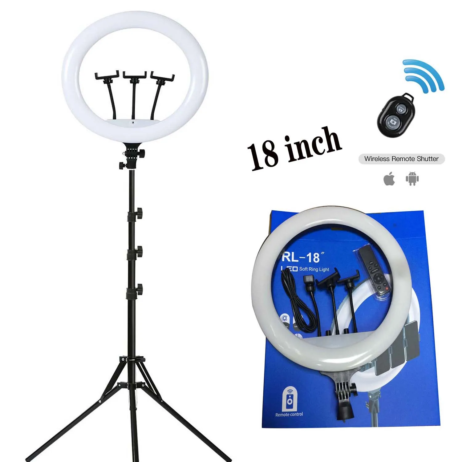 

LED ring light 60W 4800-5200K 36cm 416pcs leds tiktok selfie ring light with tripod stand light 18 inch