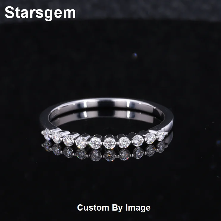 

Starsgem Simple Design Women Diamond Jewelry Wedding Band Eternity Ring