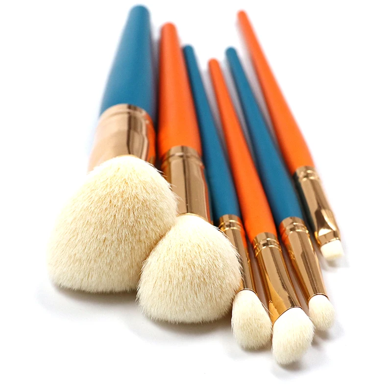 

Beautydom Custom Makeup Brush Sets Blue/Orange 6Pcs Foundation Brush 2022 Amazon Top Seller Wholesale Oem Shenzhen Lash Brush, Customized color