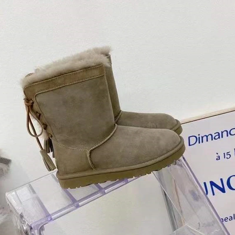 

Women's Fashion Boot Hot Sale Design Winter Warm Sheepskin Tall Snow Boots Ugly Boots For Women