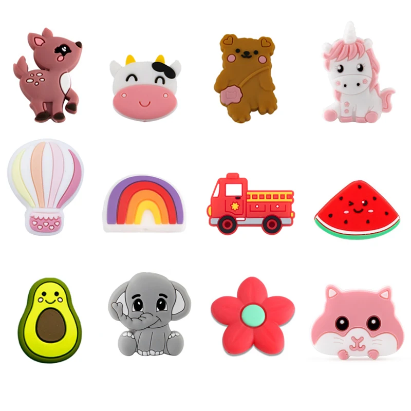 

Wholesale BPA Free Food Grade Cartoon Teething Silicone Beads