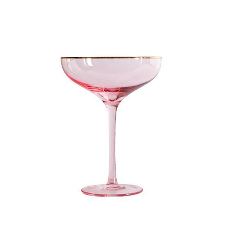 

Long Stem Clear and Gold Ice Cream Dessert Cup Martini Margarita Cocktail Glass for Wedding Party Bar Lead-free Crystal Glass, Clear,pink,grey