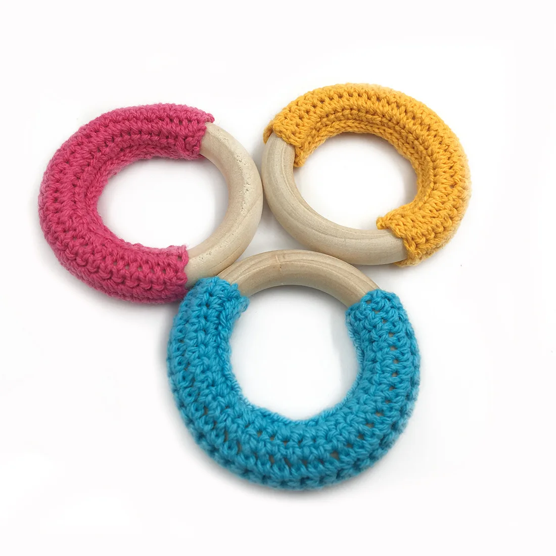 50mm Wooden Crochet Teething Rings For Baby Buy Wooden Teething Ring