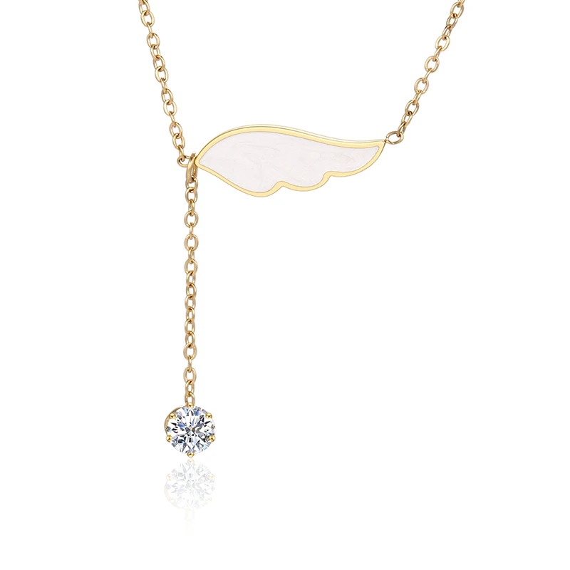 

Custom made angel wing crystal necklace diamond necklace jewelry necklace