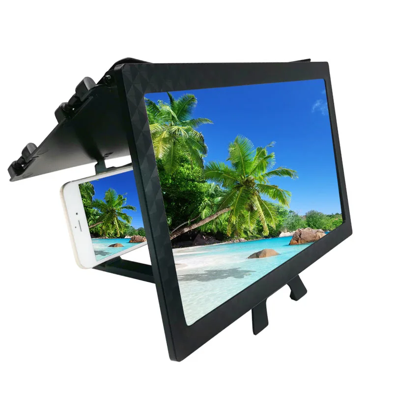 

Well Designed 12inch Foldable Screen Magnifier Acrylic Lens Phone Video Magnifier, Black, white