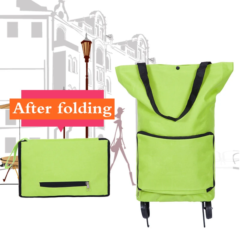 

Hot sale Portable Handbag Foldable Supermarket Tugboat Bag Pull Rod Trolley Cart Shopping Bag With Wheels, 3 colours in stock ,accept customization