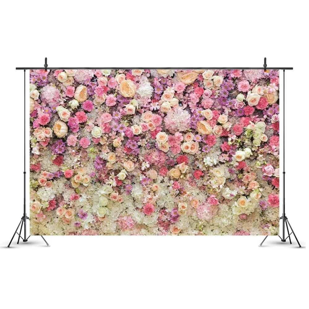 

Hot Sell Spring Floral tracery wall Baby Birthday Backdrop Wedding Photocall Photography Background, Optional