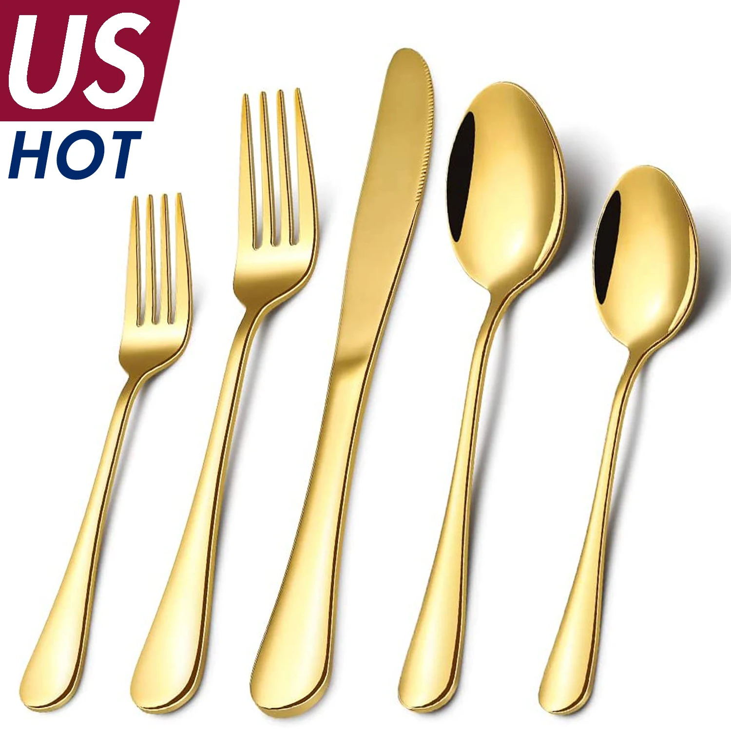 

Wholesale Luxury Metal Silverware Flatware Spoons and Forks Set Wedding Events Golden Plated Cutlery Sets Gold Utensils