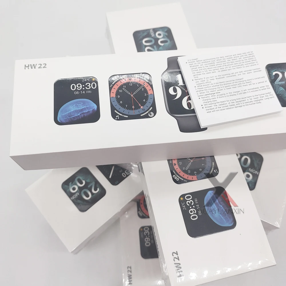 

Reloj smartwatch HW22 1.75inch full touch rotating button long battery life dial call custom dial IWO series 6 smart watch hw22, Black/blue/pink/white