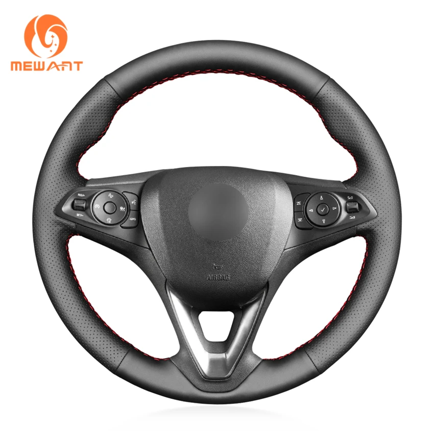 

MEWANT Latest DIY Stitch Steering Wheel Cover Brown For Opel Astra K Corsa E Crossland X Insignia B Country Tourer KARL Zafira C