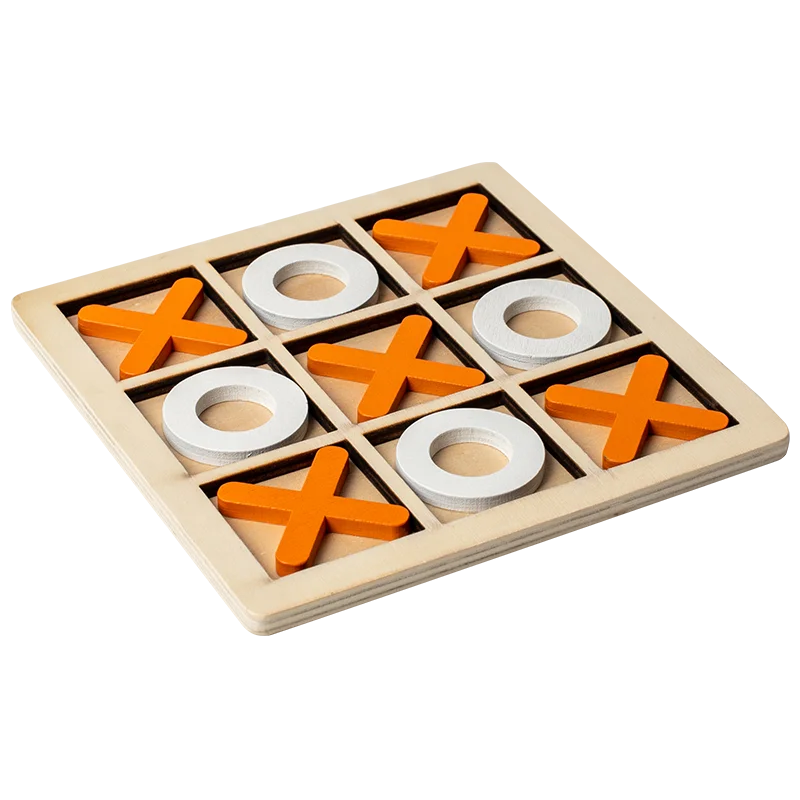 

Wooden children's tic tac toe board game fun desktop toy set children's logical thinking training toys