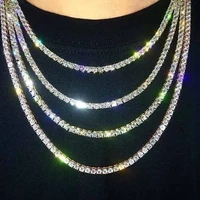 

Hiphop Punk Multi Layer 18k Gold Iced Out Diamond CZ Tennis Chain Necklace