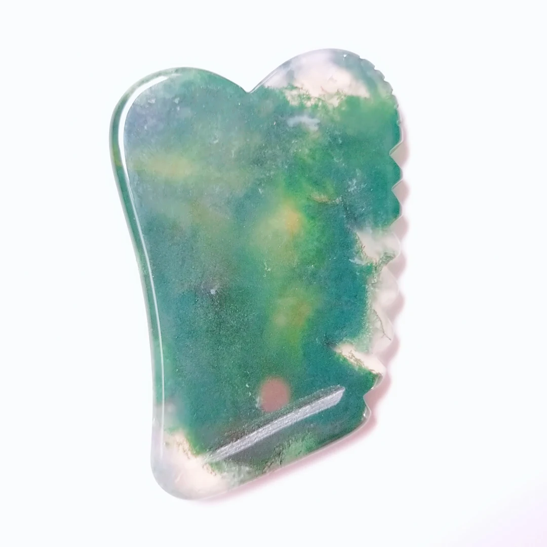 

Gua Sha Massage Tools, Gua Sha Tools of Multi-Shapes,Moss Agate Guasha Scraping Massage Tools for Face and Body