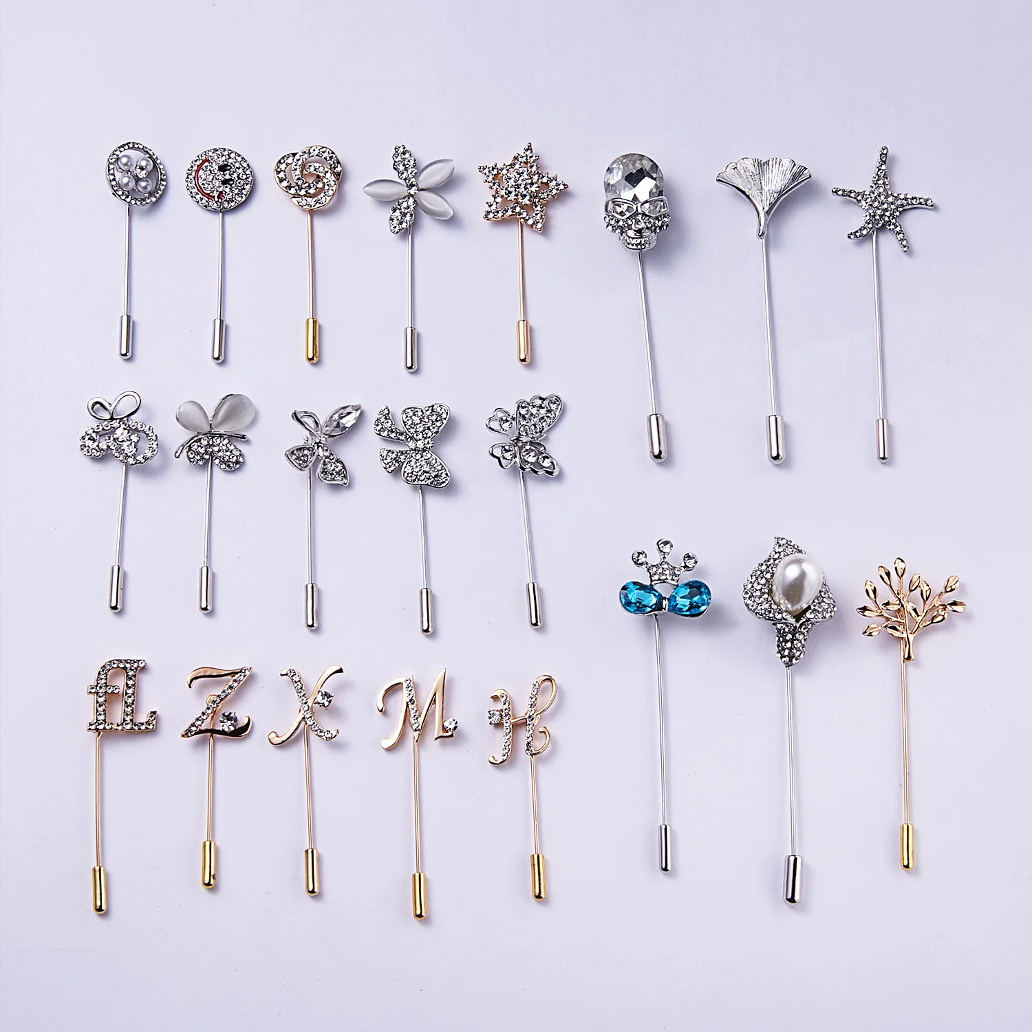 

Butterfly flower teardrop star heart shape women brooches luxury rhinestone crystal brooch pin for lady girls gift, As shown in picture