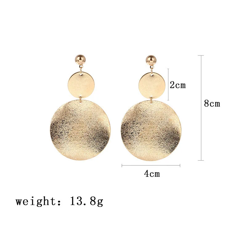 

00140-9-9 European and American cross-border jewelry personality exaggeration retro geometric frosted piece versatile Earrings